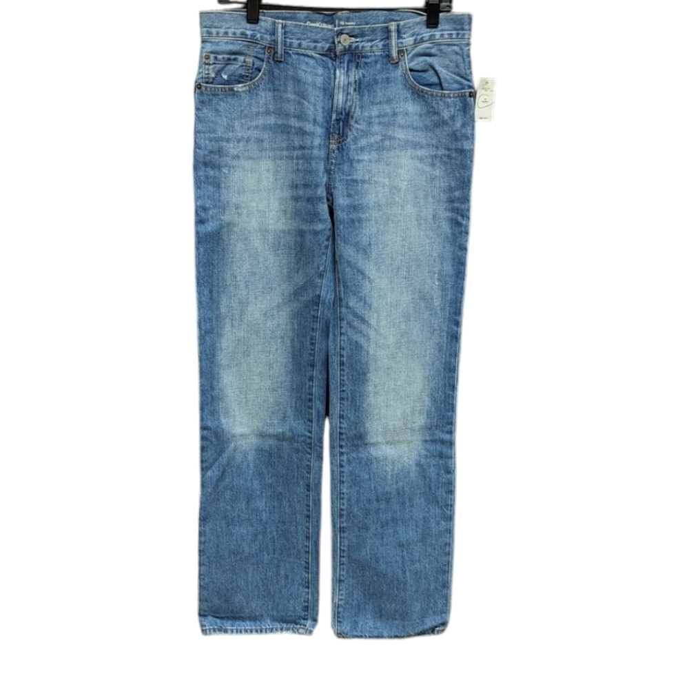 GapKids 1969 Original‎ Medium Wash Distressed Denim Jeans 16 Husky New